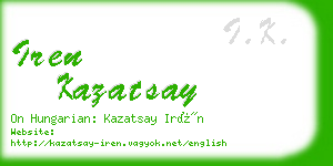 iren kazatsay business card